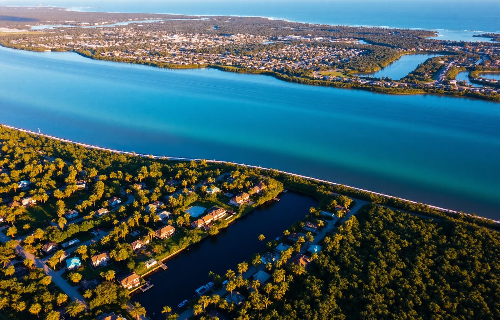 Aerial view of Brevard County coastline